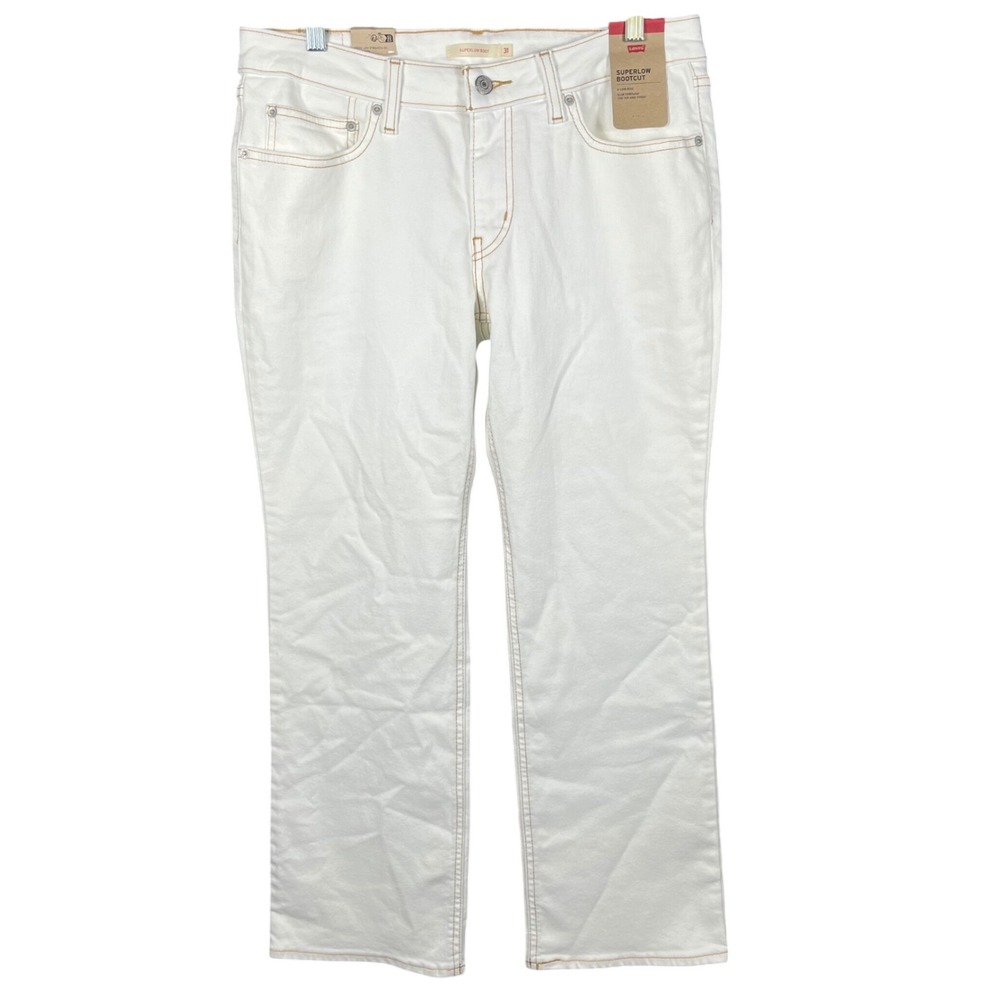 Levi's Superlow Bootcut Jeans Women 31 White Low Rise Slim Fit A46790022